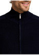 Thumbnail Gilet en coton marine à coupe ajustée pourvu d'un col montant - Image 4
