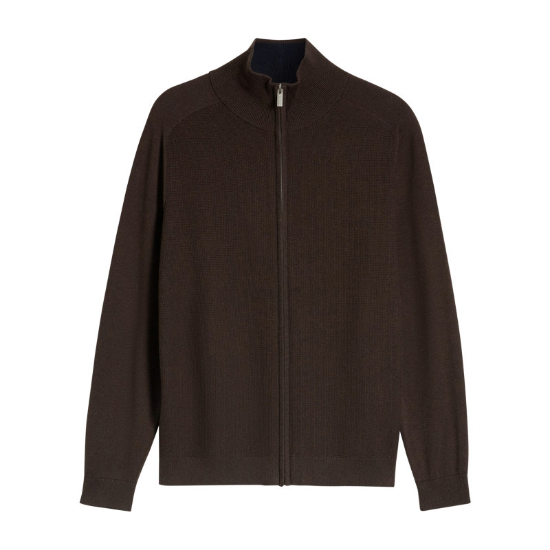 Tom Tailor - Gilet En Coton Marron à Coupe Ajustée Pourvu D'un Col Montant - Marron