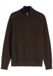 Thumbnail Gilet en coton marron à coupe ajustée pourvu d'un col montant