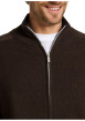 Thumbnail Gilet en coton marron à coupe ajustée pourvu d'un col montant - Image 4