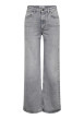 Thumbnail Jean en coton gris uni avec une coupe bootcut et une taille