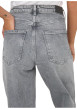 Thumbnail Jean en coton gris uni avec une coupe bootcut et une taille - Image 4