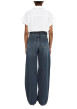 Thumbnail Jean en coton ardoise uni avec une coupe droite et une sangle à la taille - Image 4