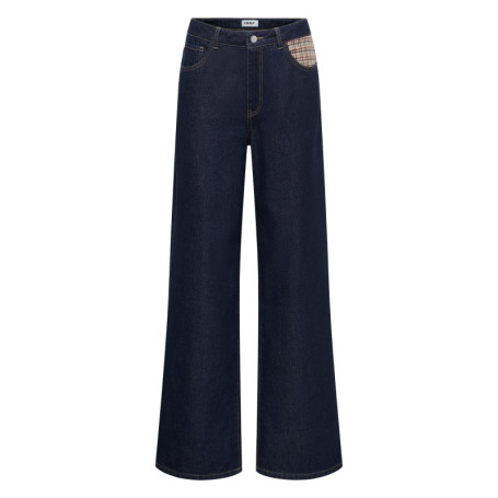 Jean brut uni avec une coupe bootcut et une...