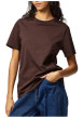 Thumbnail T-shirt en coton biologique marron uni avec une coupe droite