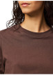 Thumbnail T-shirt en coton biologique marron uni avec une coupe droite - Image 4