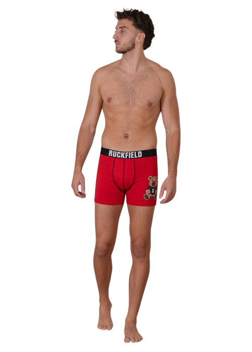 Boxer rouge avec un imprimé et pourvu d'une...