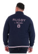 Thumbnail Sweat zippé en coton biologique mélangé marine uni avec une coupe droite - Image 2