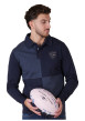 Thumbnail Polo en coton marine à motifs avec une coupe droite et un col à revers