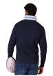 Thumbnail Polo en coton marine à motifs avec une coupe droite et un col à revers - Image 2