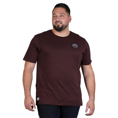 T-shirt en coton biologique bordeaux à imprimé...