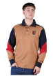 Thumbnail Polo en coton biologique camel à imprimé avec une coupe droite