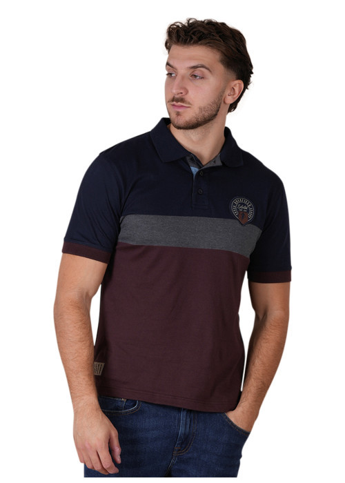 Polo en coton biologique marine uni avec une...