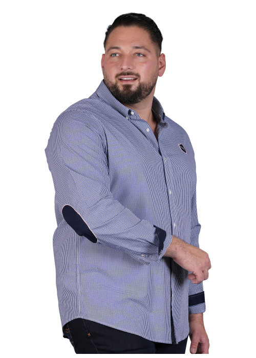 Chemise en coton marine vichy avec une coupe...