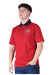 Thumbnail Polo en coton biologique rouge à imprimé avec une coupe droite