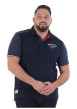 Thumbnail Polo en coton biologique marine à imprimé avec une coupe droite