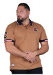 Thumbnail Polo en coton biologique camel à imprimé avec une coupe droite
