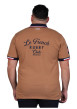 Thumbnail Polo en coton biologique camel à imprimé avec une coupe droite - Image 2