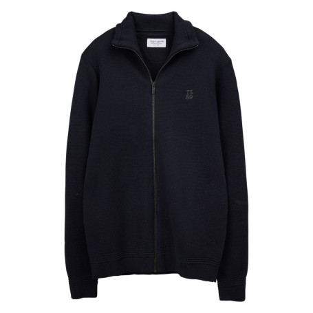 Gilet marine uni avec une coupe droite et un...