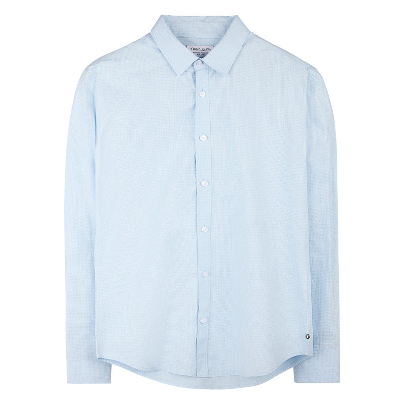 Teddy Smith - Chemise Bleue Géométrique Avec Une Coupe Droite Et Un Col à Revers - Bleu Teddy Smith - Chemise Bleue Géométrique Avec Une Coupe Droite Et Un Col à Revers - Bleu