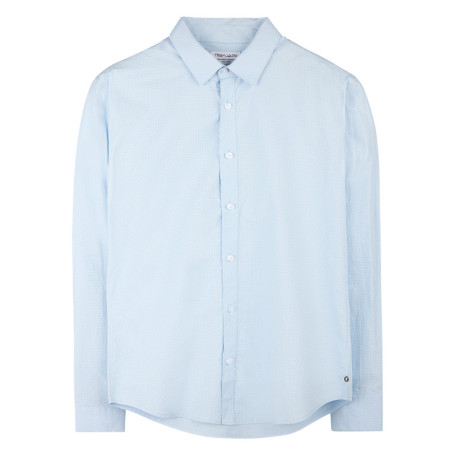 Chemise bleue géométrique avec une coupe droite...