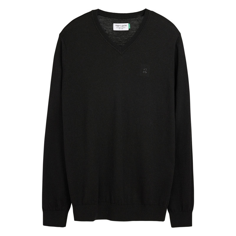 Teddy Smith - Pull Noir Uni Avec Une Coupe Droite Et Des Manches Courtes - Noir