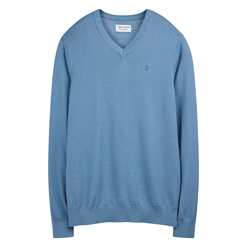 Teddy Smith - Pull Bleu Uni Avec Une Coupe Droite Et Des Manches Courtes - Bleu