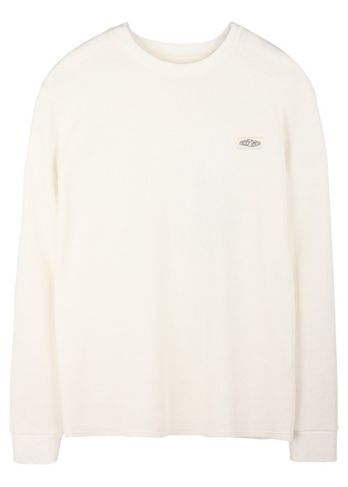 T-shirt blanc uni avec une coupe droite et des manches longues