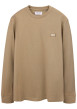 Thumbnail T-shirt beige uni avec une coupe droite et des manches longues
