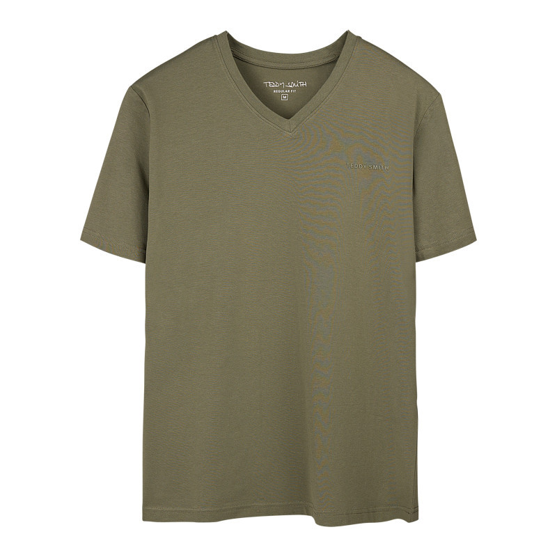 Teddy Smith - T-shirt Kaki Uni Avec Une Coupe Droite Et Des Manches Courtes - Vert Teddy Smith - T-shirt Kaki Uni Avec Une Coupe Droite Et Des Manches Courtes - Vert