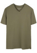 Thumbnail T-shirt kaki uni avec une coupe droite et des manches courtes