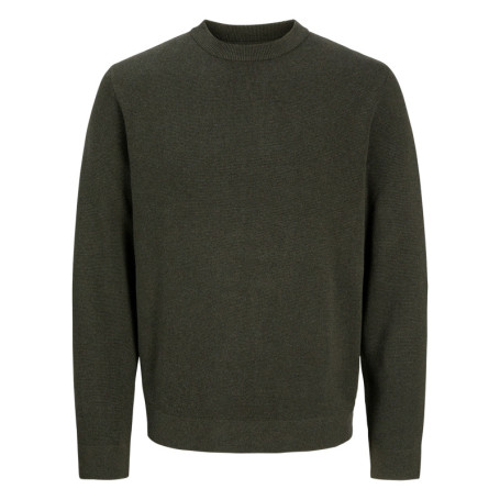 Pull en coton biologique kaki uni coupe droite...