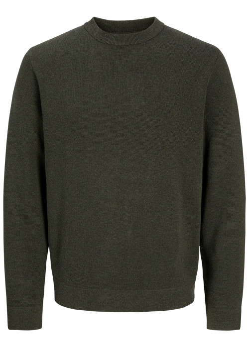 Pull en coton biologique kaki uni coupe droite...