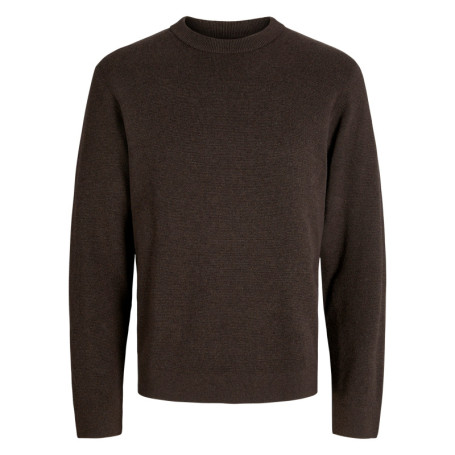 Pull en coton biologique chocolat uni avec une...