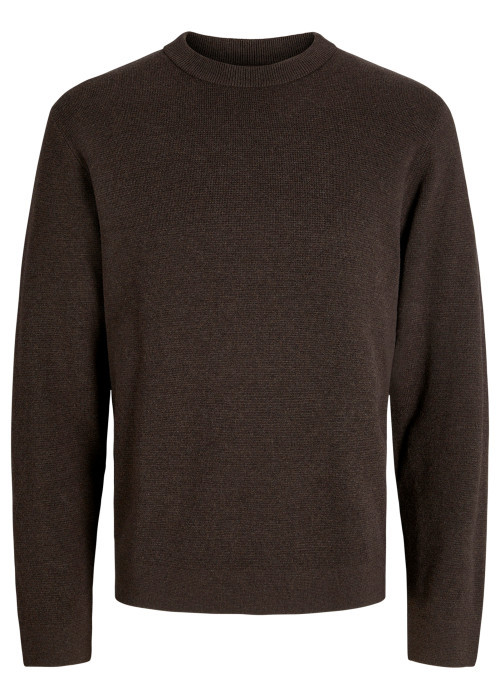 Pull en coton biologique chocolat uni avec une coupe droite