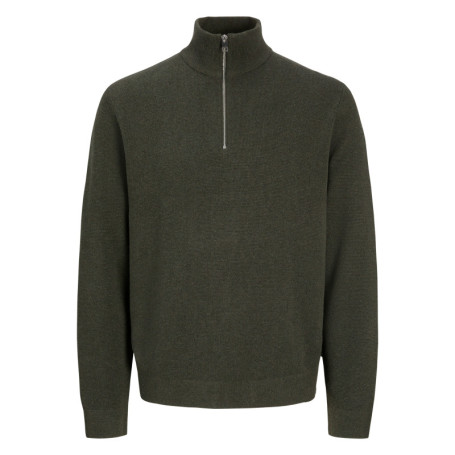Pull en coton biologique kaki uni avec une...