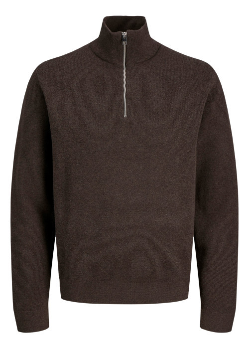 Pull en coton biologique chocolat uni avec une...