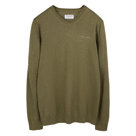 Pull kaki uni avec une coupe droite et des...