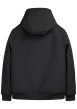 Thumbnail Blouson noir uni avec une coupe droite et un col à capuche - Image 2