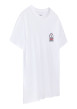 Thumbnail T-shirt blanc à imprimé avec une coupe droite et des manches courtes
