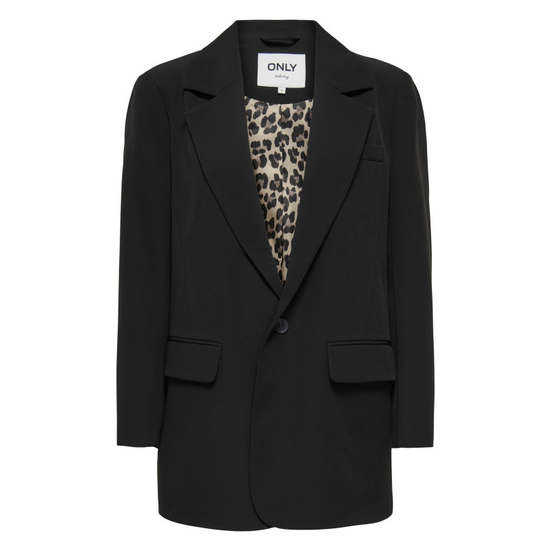 Only - Blazer Noir Uni Avec Une Coupe Droite Et Des Manches Longues - Noir