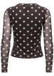 Thumbnail Top marron à pois avec une coupe ajustée et des manches longues - Image 2