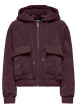 Thumbnail Blouson prune uni avec une coupe droite et un col à capuche