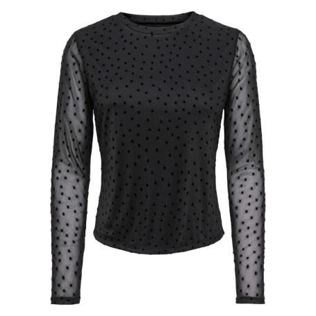 Top noir uni avec une coupe ajustée et des...