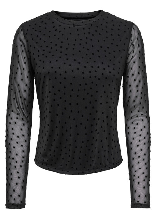 Top noir uni avec une coupe ajustée et des...