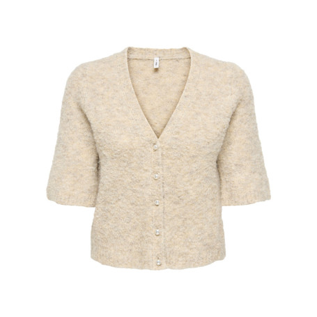 Gilet beige uni avec une coupe droite et des...
