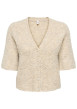 Thumbnail Gilet beige uni avec une coupe droite et des manches courtes