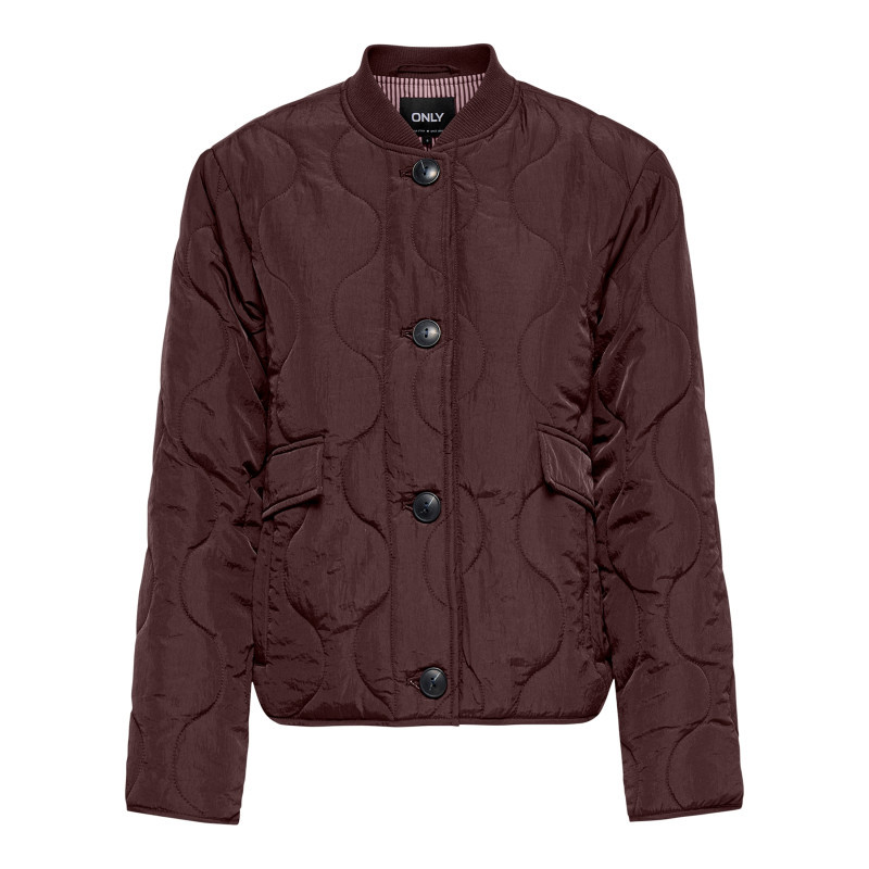 Only - Blouson Marron Uni Avec Une Coupe Droite Et Un Col Montant - Marron