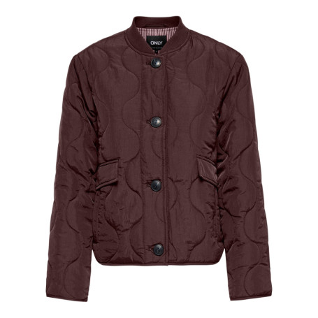Blouson marron uni avec une coupe droite et un...