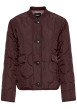 Thumbnail Blouson marron uni avec une coupe droite et un col montant